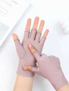1 đôi găng tay ngắn tay mỏng nhẹ màu trơn dành cho nữ, thích hợp cho mùa xuân/hè, phù hợp cho hái trà, lái xe, đạp xe, thoải mái và bền, găng tay ngắn tay co giãn cao, quà tặng ngày lễ - Nhiều màu - Xem 17