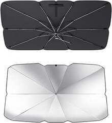 1pcs Retractable Windshield Sun Shade For Car, Umbrella Sunshade For Car Windshield Protect Vehicle From Sun Rays & Heat Damage - A - 查看 1