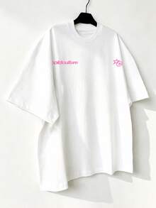 OVDY Camiseta unissex vintage com estampa de coração, tamanho grande, modelagem solta, ideal para festivais de música. - Branco - Ver 3
