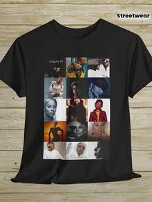 Mary J Blige 2025 Tour T-Shirt For Men And Women | Official T-Shirt With Album Cover By & Ne-Yo, 100% Soft, Casual Streetwear, Iconic Print, Concert Merchandise Gift Suitable For Fans And Friends - 220g. Loose Fit, Casual And Versatile T-Shirt. - 黑色 - 查看 7