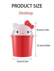 Thùng rác để bàn KT Cat hình hoạt hình sáng tạo, dung tích lớn, có nắp đậy, hoàn hảo cho phòng ngủ, phòng khách, phòng tắm, nhà bếp, văn phòng và sắp xếp đồ đạc. - Nhiều màu - Xem 9