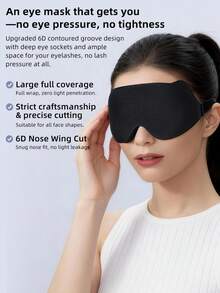 1件 3D 輪廓睡眠眼罩 100% 遮光 深眼窩設計，可調節式束帶，零眼部/睫毛壓力。柔軟透氣 適合所有臉型，非常適合側睡者、旅行、學生午睡、節日禮物。 - 灰色 - 查看 5