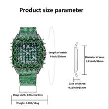 Unique Personalized Dial Thorn Design Inlaid Full Of Stars Green Full Diamond Hip Hop Large Dial Men's Watch - one-size - View 2
