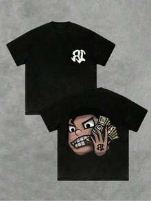 Gift2026Street - Camiseta con Estampado de Doble Cara Inspirada en la Riqueza, 100% AlgodónSoft - Negro - Ver 6