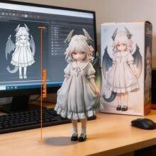 1 Set [1/7 Scale White Hair Dragon Girl Statue] Fantasy Video Game Character Figure - Collector Grade High-End Sculpture Model, Limited Edition Gift For Gamers, Anime Fantasy Dragon Girl Statue - Multicolor - View 8