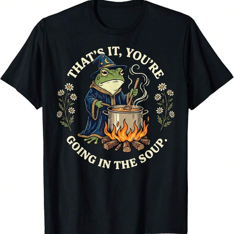 That's It You're Going In The Soup Frog T-Shirt - Black - View 1