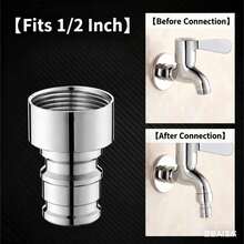 Stainless Steel Faucet With Copper Core, Suitable For Home Kitchen, Balcony, Bathroom, Toilet, RV Water Heater, RV, Outdoor Patio, Kitchen And More. The Bathroom Accessories Are Wall-Mounted With A Polished Surface. - Multicolor - View 3