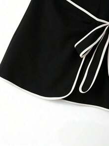 Falda envolvente casual para mujer - Negro - Ver 8