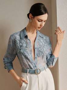 Women Blouses & Shirts - Blue - View 4