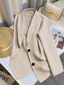 Chaqueta de blazer ajustada de manga larga y sexy para mujer, conjunto verde, chaqueta de traje para mujer, blazer verde para mujer, blusas sociales, ropa de oficina para mujer, ropa de negocios profesional, abrigo de invierno para mujer verde - Albaricoque - Ver 7