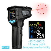 -50 a 800 grados Mestek Termómetro infrarrojo digital Medidor de temperatura láser Pirómetro sin contacto Higrómetro Termómetro IR - IR01D - Ver 3