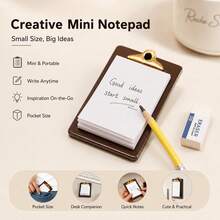 Miniature Creative Mini Writing Board, Pocket Memo Pad, Dollhouse Scene DIY Decor Toy - Khaki - View 1