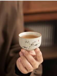 1/2件組陶瓷茶杯套組，復古家用與客用茶杯，功夫茶杯，黑茶杯，水杯，濃縮咖啡杯，禮品杯，適合日常使用、聚會、派對、喬遷禮物 - 彩色 - 查看 3
