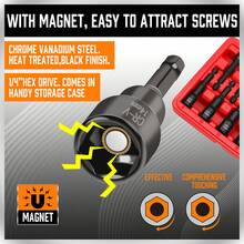 SEDY 12PCS CR-V Steel Magnetic Nut Driver Bit Set SAE Metric 1/4 Inch Quick Change Hex Impact Drill Bits With Storage Box Heavy Duty Hand Tools Gift For Dad Men Auto Repair Home DIY Workshop - A - View 5