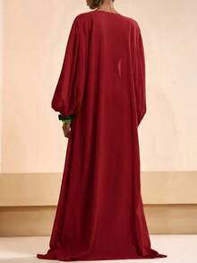 Conjunto de kimono y pantalones palazzo elegantes y casuales para la playa, 2026 - Rojo - Ver 2