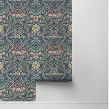 William Morris Vintage Floral Peel & Stick Wallpaper - Sage Green/Purple, Easy Apply For Kitchen, Bedroom, Living Room Decor, - A - View 5