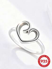 1 buah Cincin Cinta Spesial Minimalis Unik dari Perak Sterling 925, Hadiah Perhiasan Istimewa untuk Wanita - Cinta spesial - View 1