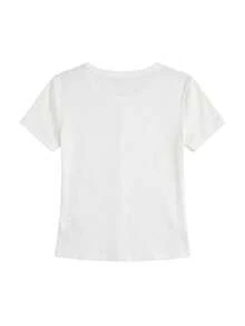 Women's Lace Patchwork Casual Versatile Daily Wear Short Sleeve T-Shirt White Summer - White - View 3