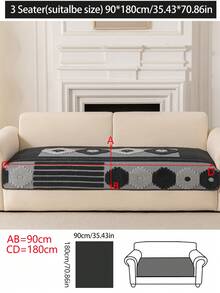1pc All-Season Thick Warm Sofa Cushion Cover, Modern Minimalist Non-Slip Sofa Seat Pad, Dust-Proof & Washable Sofa Slipcover, Soft & Fade-Resistant Bedroom Decor, Pet-Friendly Couch Protector Fits L-Shaped And 1/2/3/4 Seater Sofas - Dark Grey - View 16