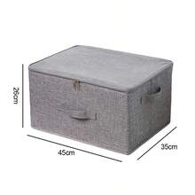 1 pieza Caja de almacenamiento plegable de lino, organizador con tapa de gran capacidad, plegable y apilable (sin cerradura) - Multicolor - Ver 18