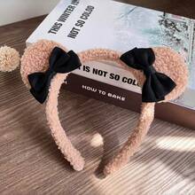 1 chiếc băng đô tai gấu hoạt hình - Có chi tiết nơ, phụ kiện tóc kiểu dáng dễ thương không có lông vũ, phù hợp cho phụ nữ và bé gái, tuyệt vời cho việc chăm sóc da và trang điểm. - Xem 13