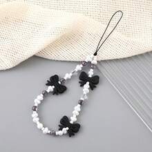 Bowknot Beaded Phone Lanyard Cute Anti-Loss Anti-Drop Phone Strap Women's Best Friend Gift - Bow - View 10