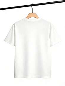 Mujer Camiseta de manga corta con estampado térmico de lazo de leopardo, diseño de lazo en tonos marrón y negro, estilo casual americano - Blanco - Ver 2