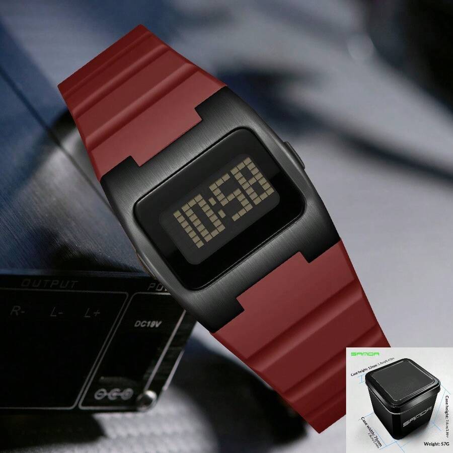 SANDA. SANDA Men's Silicone Strap Digital Display Watch - Multifunctional Waterproof Luminous Everyday Wear Wristwatch - 2214J - View 1
