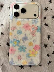 彩色百合花 3D 適用於 iPhone 16/17 Pro Max/ 15 Pro 手機殼，女性防摔創意新款保護套 - 白色 - 查看 3