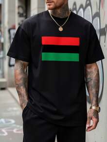Camiseta Pan Africana con Mapa de la Bandera de África, Camiseta para Hombre de Corte Relajado, Ropa para Todas las Temporadas, Transpirable, Absorbe el Sudor y Suave, Adecuada para Viajes Diarios, para Relajarse en Casa y para Uso Casual.Camisetas de Estilo Urbano para la Fiesta de Año Nuevo 2026 - Negro - Ver 6