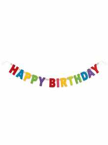 1 nouvelle bannière d'anniversaire arc-en-ciel à double couche en feutre, décoration d'anniversaire colorée, cadeau d'anniversaire, joyeux anniversaire, très adapté pour les femmes, les hommes, les animaux de compagnie, fond de fête fait main - Conception de lettres - Voir 7