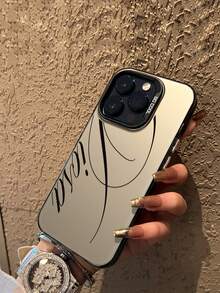 1pc Letter Line Pattern Phone Case, Anti-Drop Full Coverage TPU Hard Shell, Compatible With IPhone 17/17Pro/17 Pro Max/16/16 Pro/16 Pro Max/15/15 Pro/15 Pro Max/14/14 Pro/14 Pro Max/13/13 Pro/13 Pro Max/12/12 Pro/12 Pro Max/11/11Pro/11 Pro Max - Multicolor - View 4