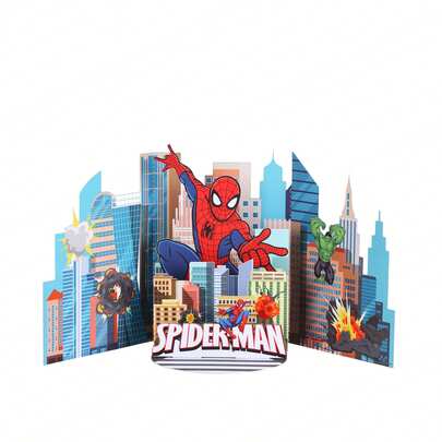 Miniso Spider-Man & Hulk 3D Pop-Up Greeting Card, Superhero Themed Handmade Card For All Occasions