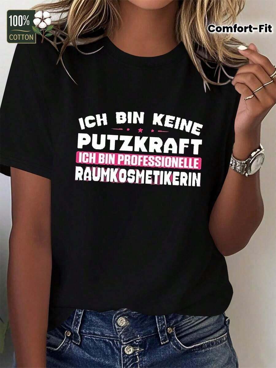 Camiseta de Mujer Alemana Pura, Cómoda y Divertida, Intrigante y Interesante