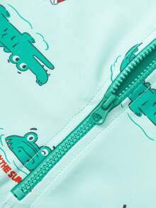 Balabala Bañador de una pieza para niño preadolescente, con protección UV y resistente al cloro, para playa y piscina en verano - tinte verde - Ver 7