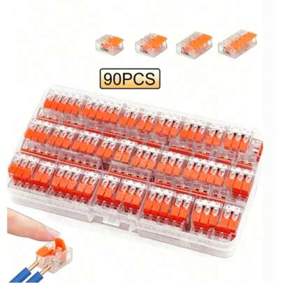 28-12 AWG Plug-In Wire Connector Kit - DIY Wire Connectors, 2/3/5 Ports, No Tape Needed, Quick Connection. Suitable For Home Decor, Industrial Wiring And Distribution Box Quick Connection. Plug-In Plug Extension Cord Can Be Connected To Terminal Board. Mini Quick Wire Connector Tool. Practical Tool For Men - Perfect Gift For Men! (Random Style, Color Difference, Random Packaging)