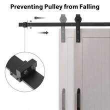 1pc Black Heavy Duty Sturdy Sliding Door Track Hardware Kit, Smooth And Quiet, Easy To Install - 1 套黑色 - 查看 4