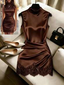 Women Plus Size Sports Dresses - Brown - View 8