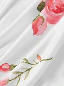 MOD Set de 3 piezas de top de camisola de punto ajustado con pliegues y corbata para mujeres - Rojo y blanco - Ver 6
