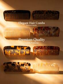 1pc Acetate Comb Suitable For Both Men And Women, Easy To Carry, Anti-Static Wide Comb, Simple Hair Accessories, Travel Essentials - Multicolor - View 2