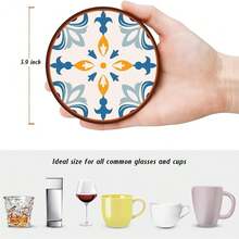 6 Pcs Minimalist Black White Line Coasters, Stylish Geometric Drink Coasters With Storage Rack For Bar & Home Use - Talavera Tile - View 5