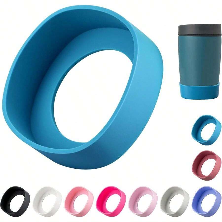Silicone Boot Compatible With SmoothSip Slider Coffee Tumbler 12oz 20oz Only, Anti-Slip Sleeve Travel Coffee Mug Accessories - 深青色 - 查看 1