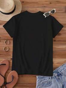 ofertas y liquidacionesWomen's Graphic T-Shirt |   Básico para Mujer + Gráfico Floral, Negro |   100% Algodón |   Cómodo y Suave |   Perfecto para uso diario y regalos navideños |   Camiseta Blanca de Cuello Redondo |   Fabricado y enviado desde México |   Unisexplayera de hombretops sudaderas para mujer Y2k Camiseta Camisa De - Negro - Ver 3