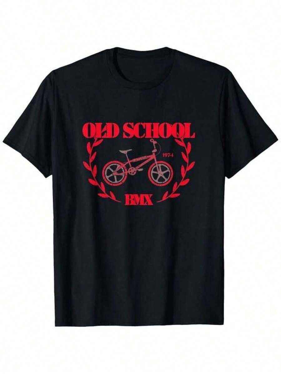 1 pieza Camiseta de manga corta de cuello redondo holgada unisex de 180g, 100% algodón puro transpirable y suave, estilo Y2K Bababask con estampado gráfico moderno, ideal para mujer y hombre, perfecta para uso diario, festivales, conciertos y todas las estaciones - Negro - Ver 1