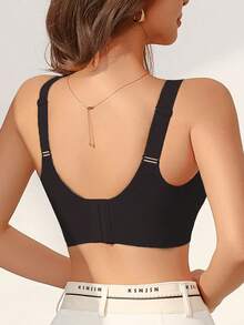 Women's Full Coverage Wireless Minimizer Bra, Lift And Support, Prevent Sagging, Smooth Shaping Underwire Bra - Black - View 3