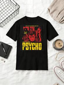 Psycho Movie T-Shirt,  Classic Film Graphic Tee - Black - View 6