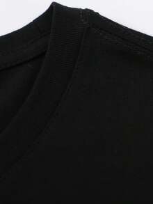 Camiseta de Hombre con Estampado de Moda, Top Casual Cómodo de Verano, Camisa de Manga Corta Adecuada para Actividades Diarias - Negro - Ver 7