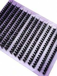 DIY Individual Cluster Lashes 14 Rows 280 Clusters 0.05mm 3D Russian Volume 80 Roots 9-16mm Mixed Faux Mink Lashes Purple Box - DD - View 6