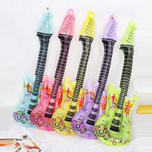 Random Color Guitar Shaped Balloons, Suitable For Birthday Party, Disco Party Decoration, Retro Party Decoration, Toy Balloons - Multicolor - View 3