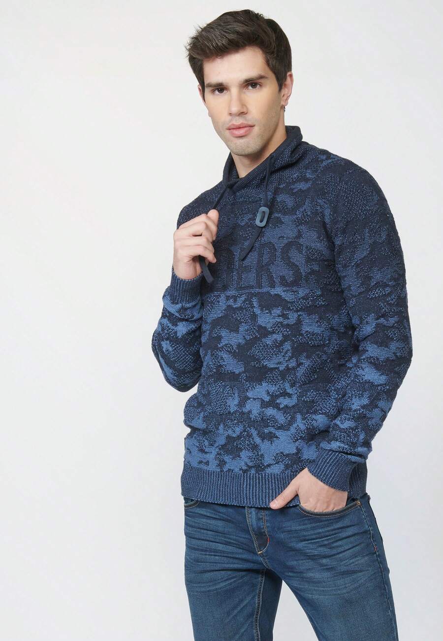 Koroshi Moletons e blusas de moletom masculinas para atividades ao ar livre - Azul - Ver 1